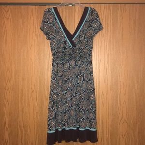 Brown and turquoise dress